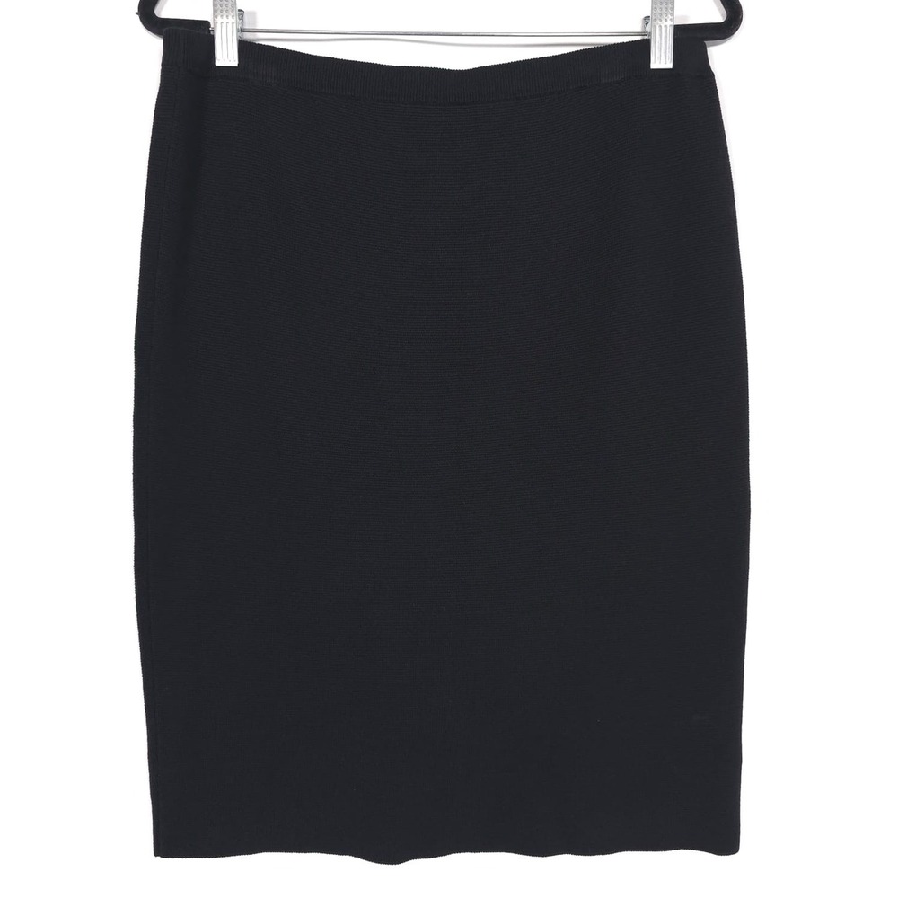 EILEEN FISHER PETITE Size LARGE‎ Women's Skirt Knit Black Straight